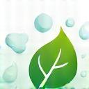 Icon illustrating eco-friendly soap bubbles and a green leaf, symbolizing environmentally safe car wash practices.